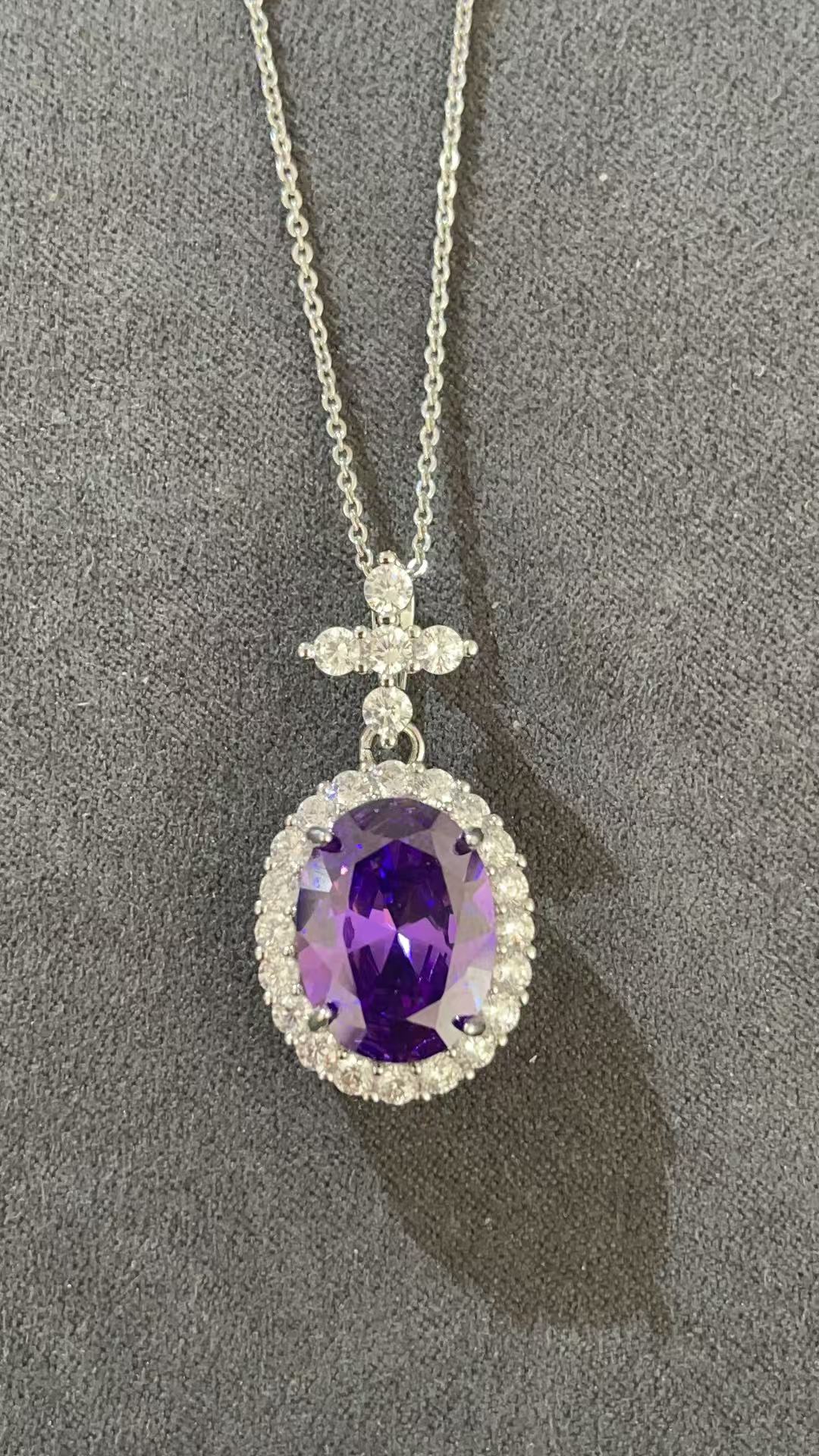 吊坠 福玺甄选紫圆白吊坠7795