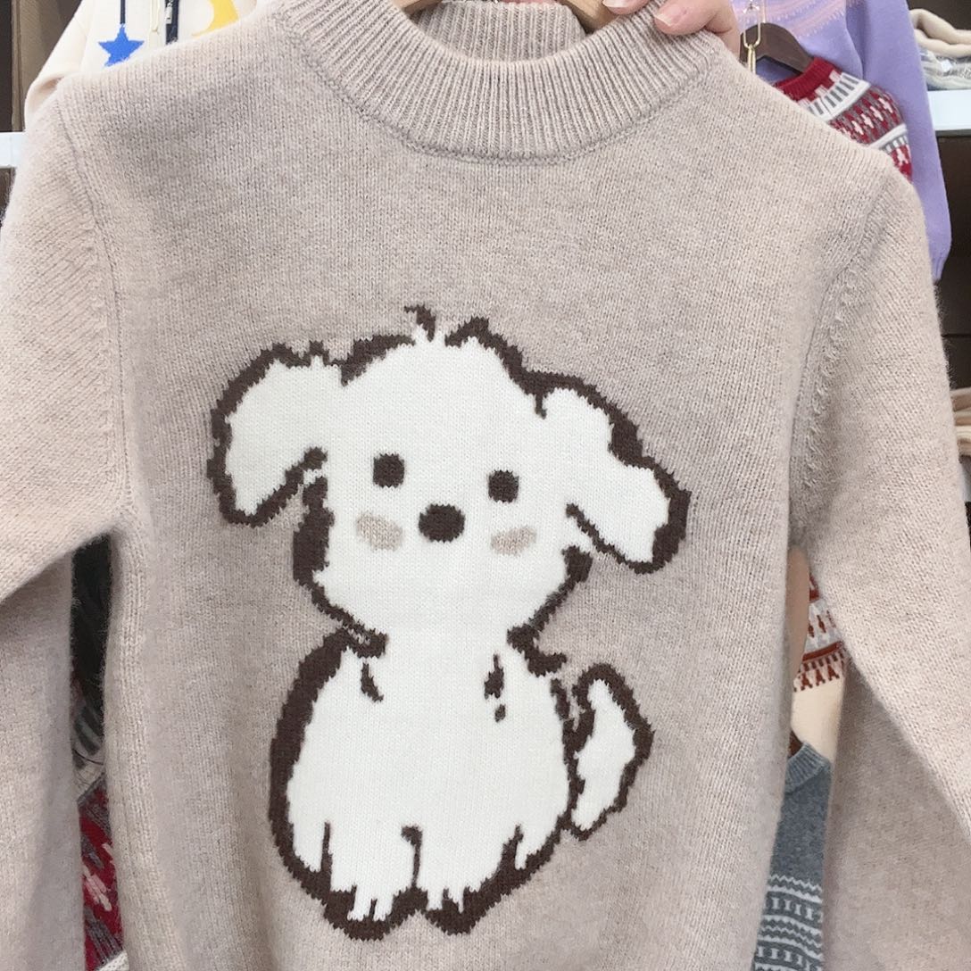 儿童驼色小狗120新款