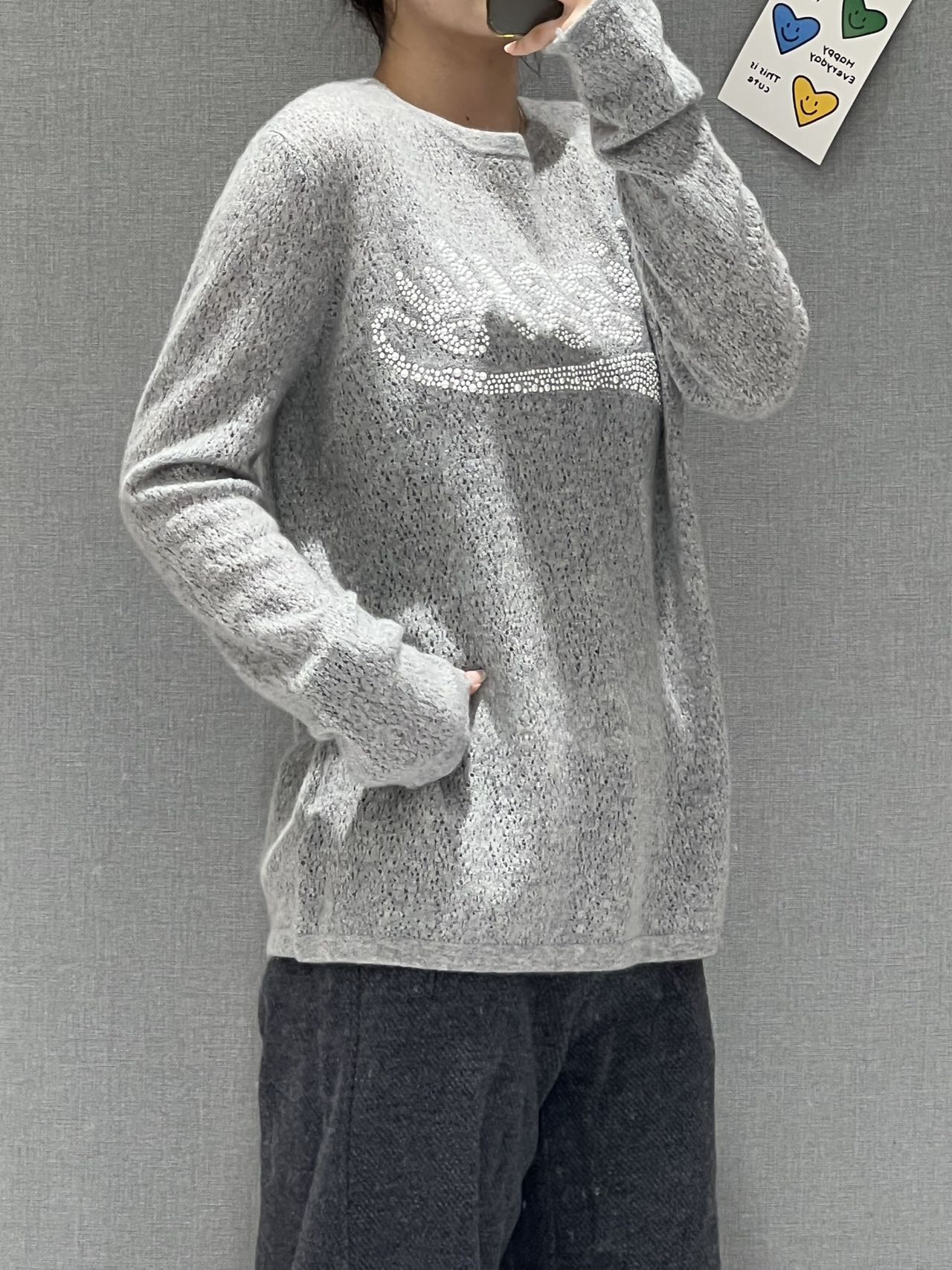 【现货】FIZZFLY纯色羊绒套头圆领厚款长袖针织毛针织衫女毛衣