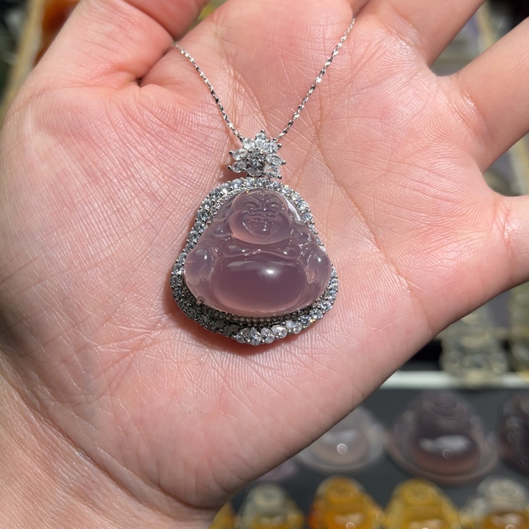 玛瑙/玉髓颈饰银S925镶嵌