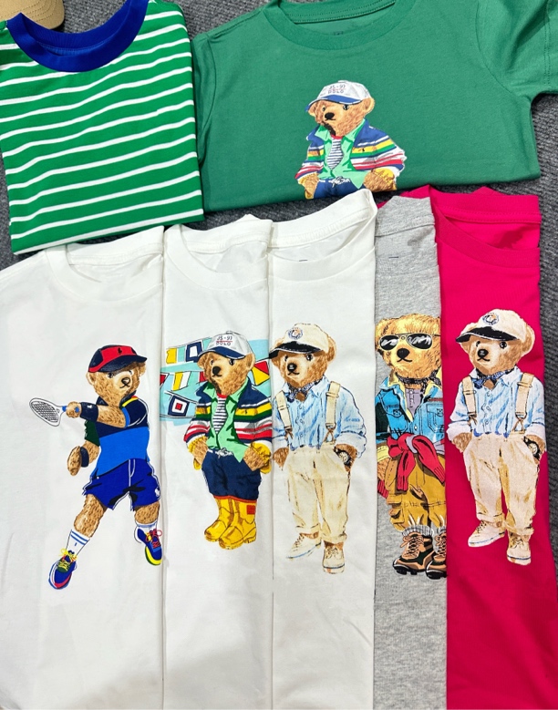 亲子夏款纯色小熊短袖 110-165码