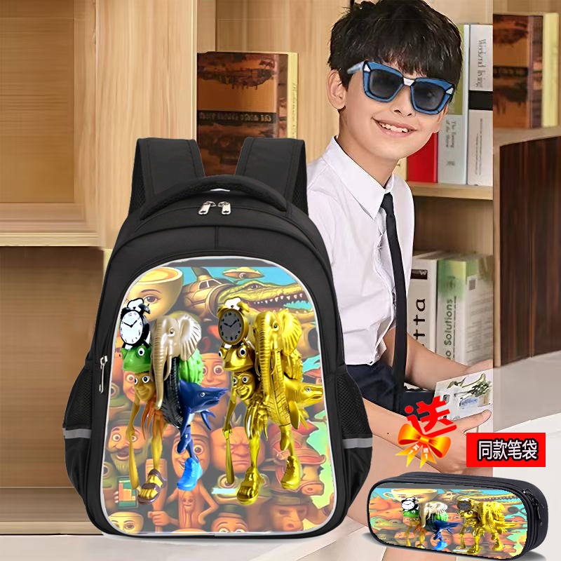 融合版外国山海经书包美国黄金版山海经背包小学生幼儿园AI背包男
