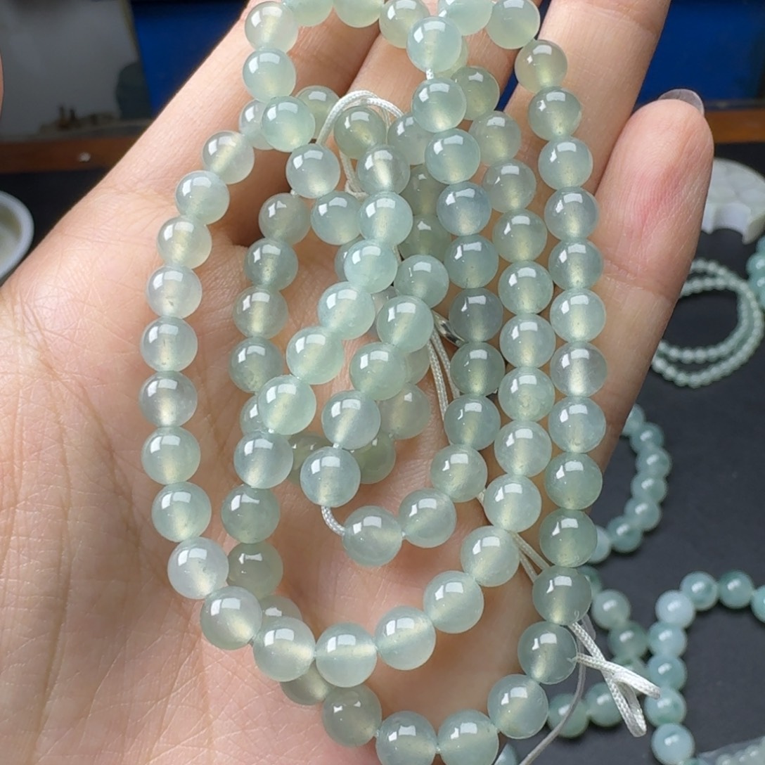 M****定制翡翠未镶嵌卡6翡翠项链112颗