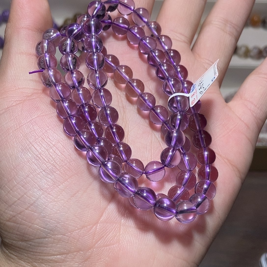 未镶嵌手链水晶巴西紫晶7.8三圈