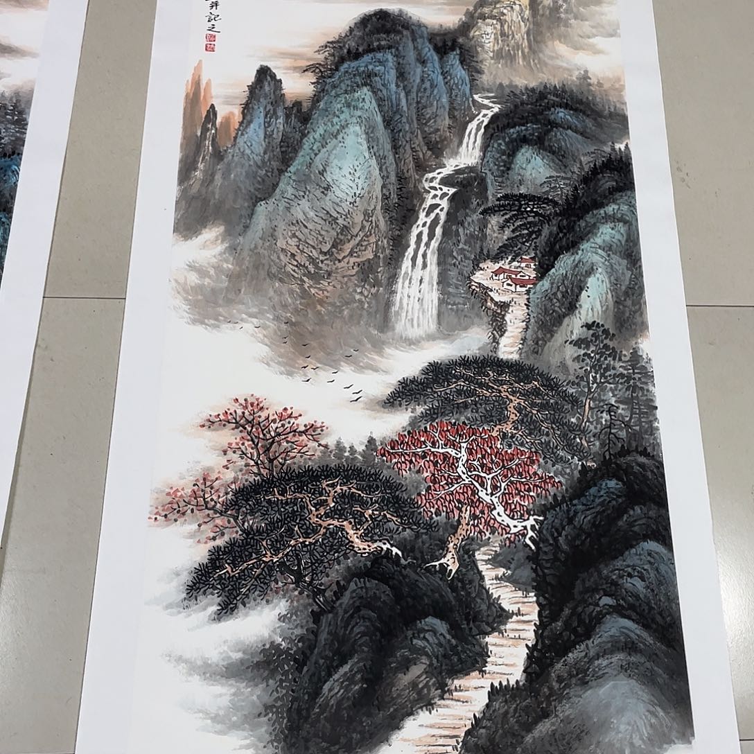 刘***军国画四尺画芯 捡漏