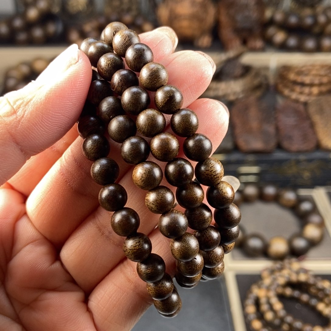 沉香手串老*越南芽庄白棋楠