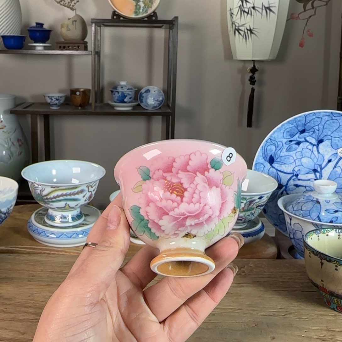 杯景德镇陶瓷柴烧多人