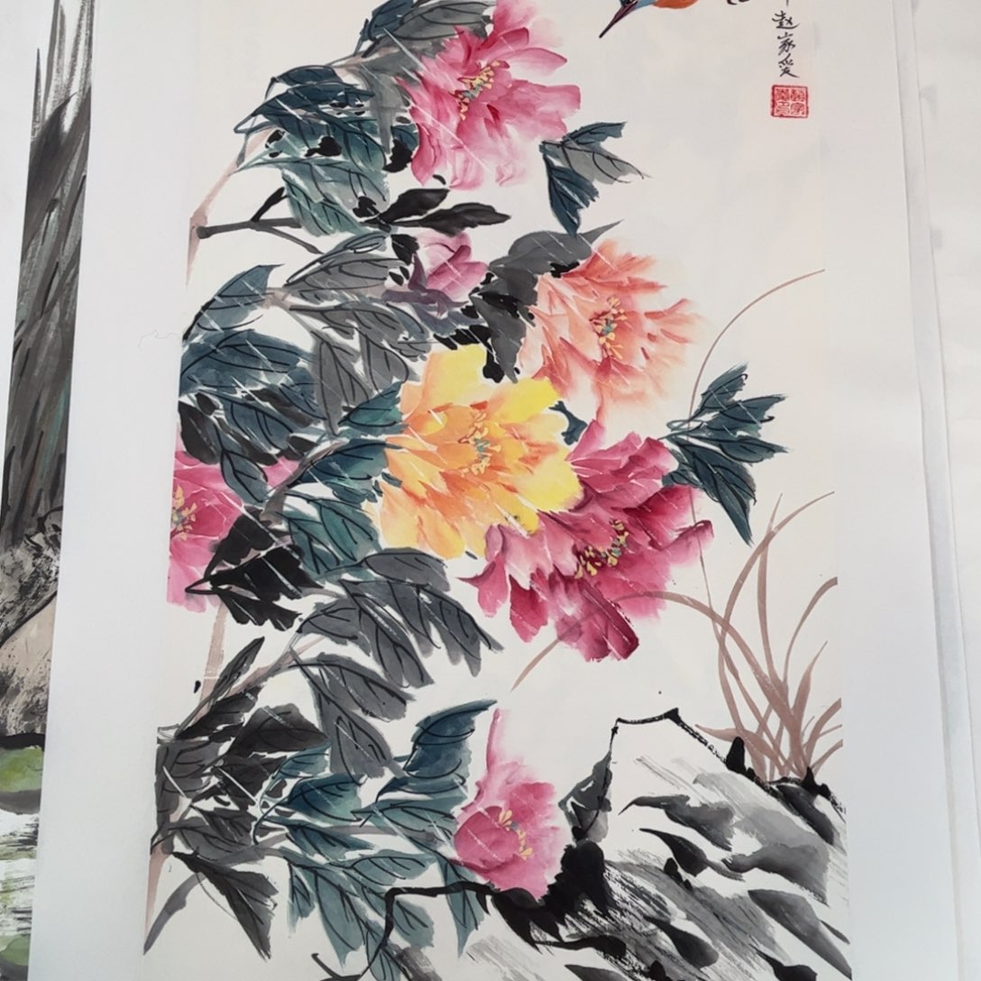 国画四尺四开花鸟作品