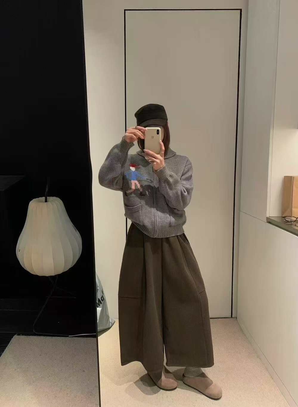 【冬款呢子裤】欧货高端高腰显瘦阔腿弯刀裤女秋冬宽松重工直筒长裤