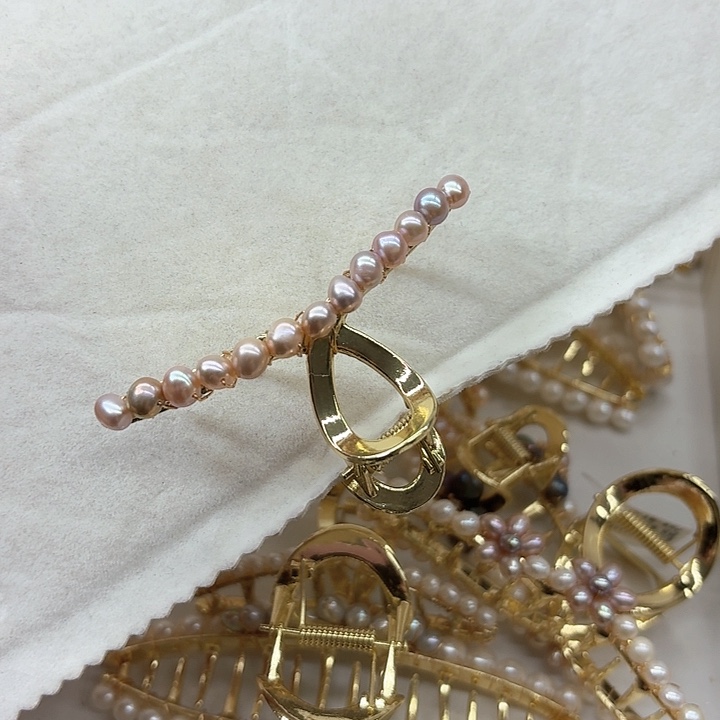 淡水珍珠发饰银S925镶嵌