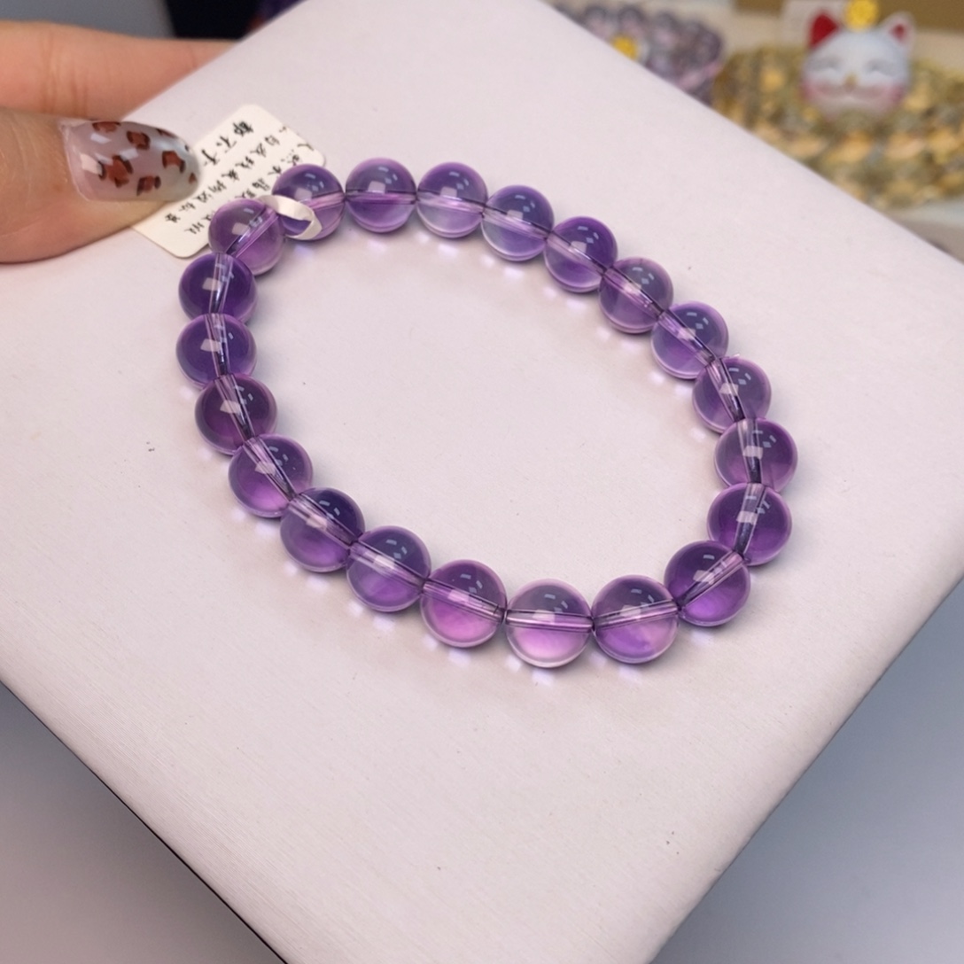 A***g未镶嵌水晶手串巴紫99净9.3克26 B86