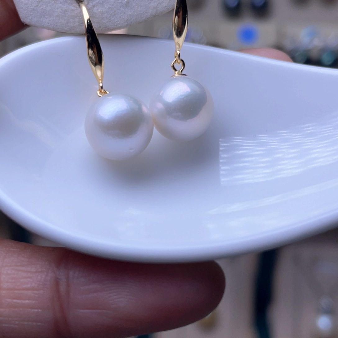 淡水珍珠耳环银S925镶嵌