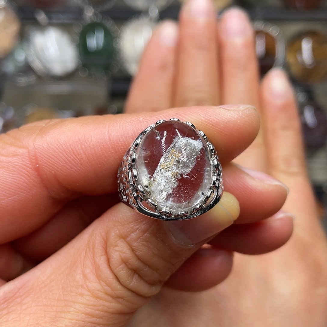 【闪购商品】水晶珠宝半成品银S925镶嵌戒指