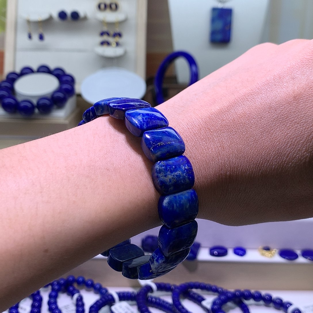 青金石未镶嵌天然原矿石排手串16.3 m