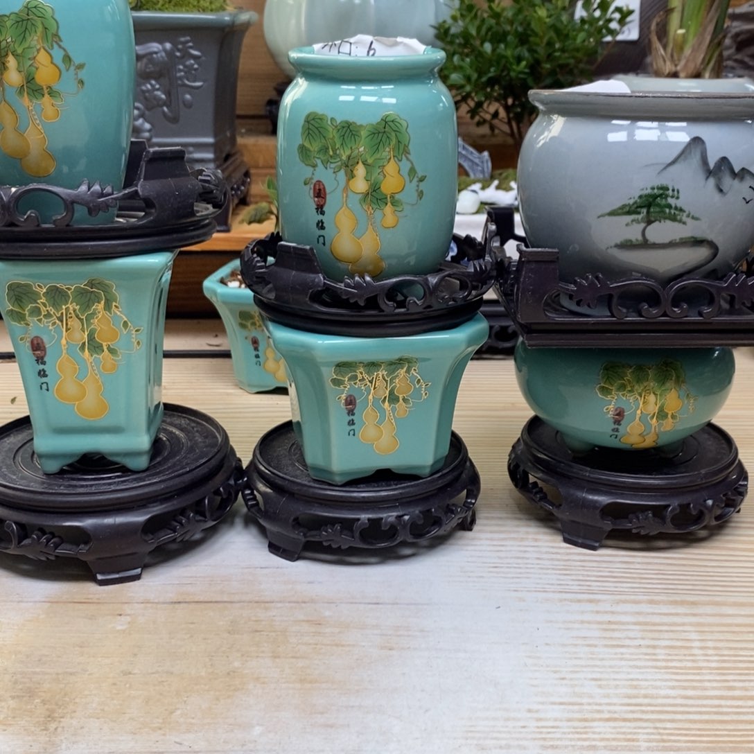 紫砂陶瓷艺术花盆陶瓷