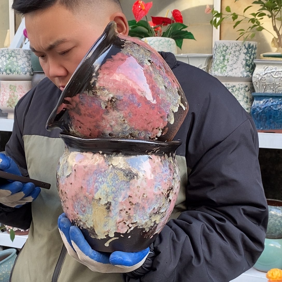 紫砂花盆口20高18福利