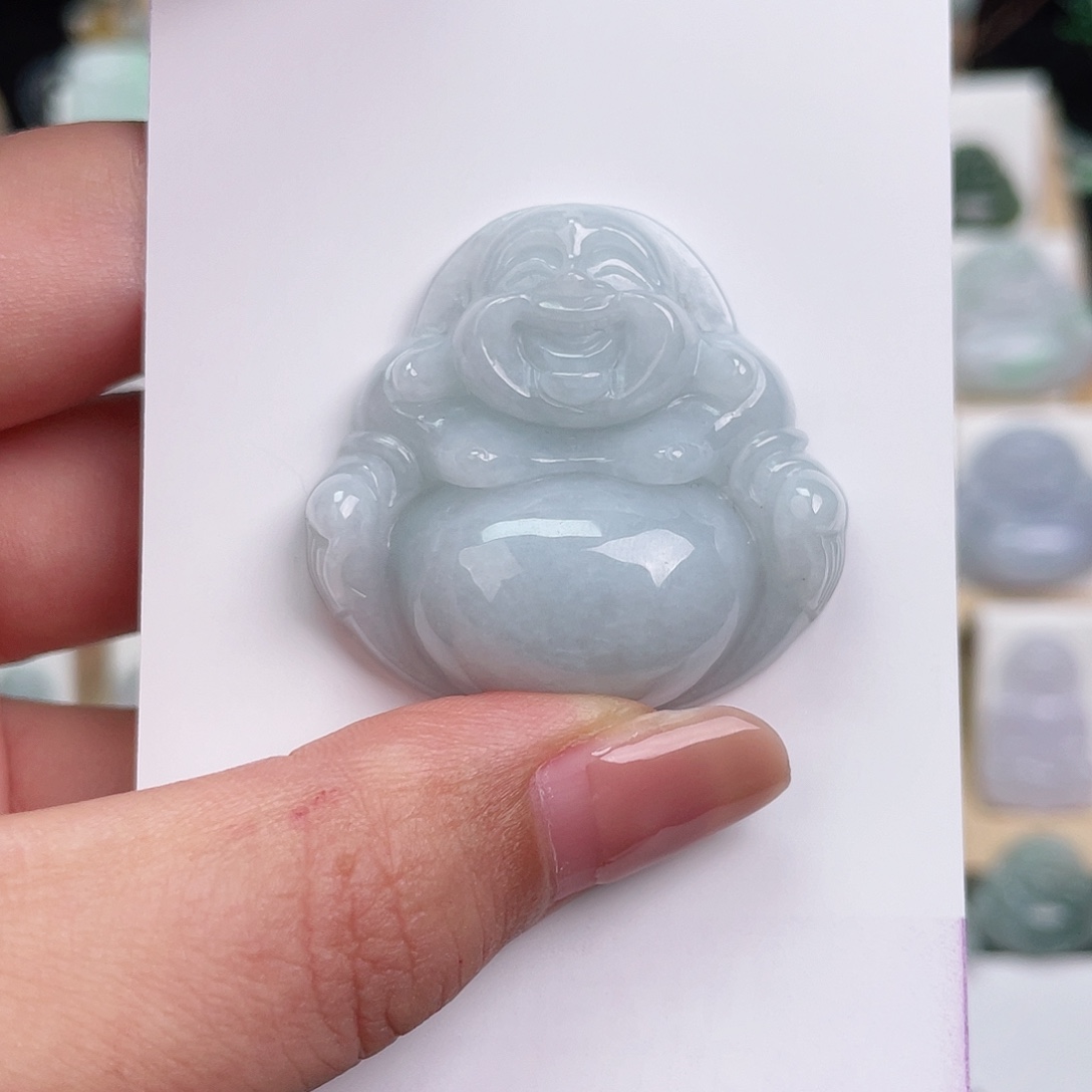 翡翠未镶嵌颈饰佛公