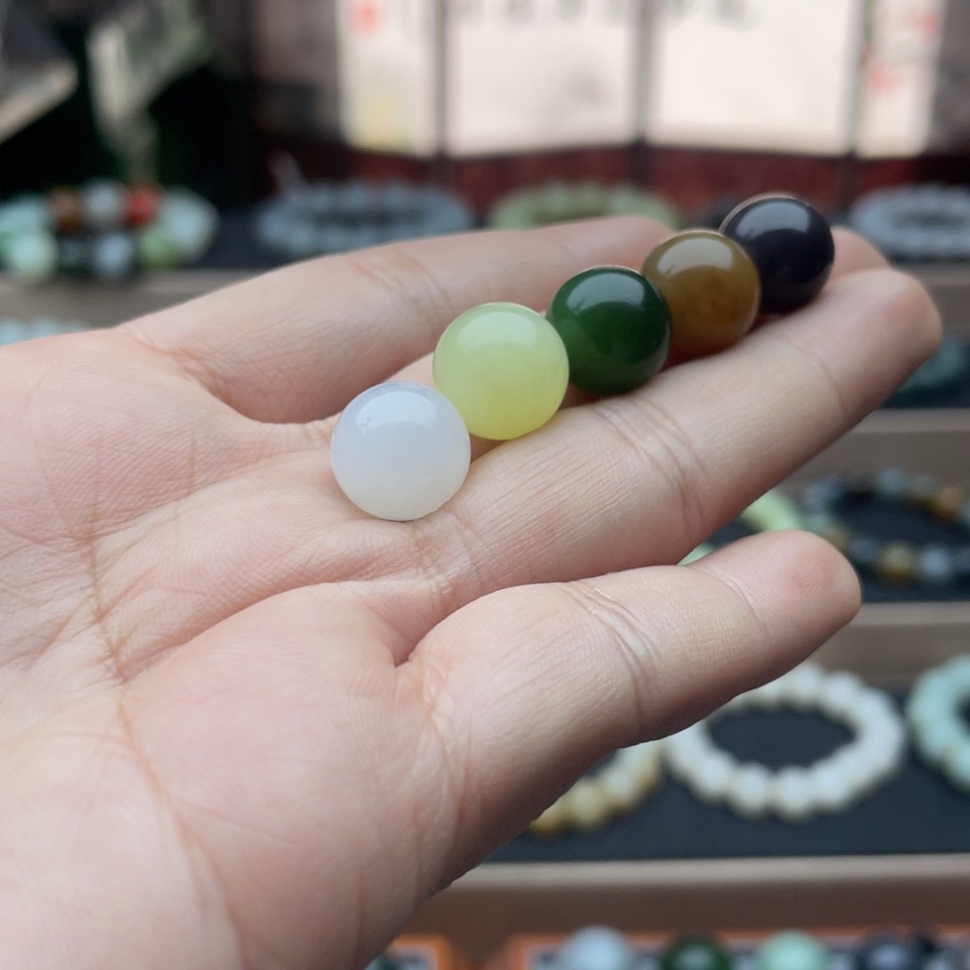 和田玉单珠12未镶嵌长****流