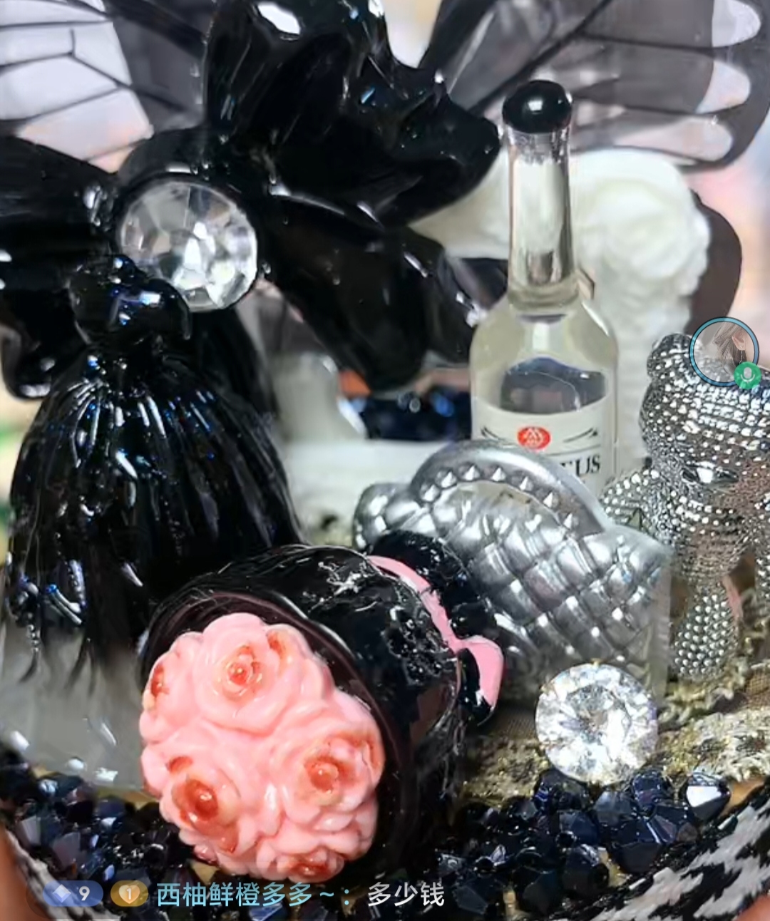 黑色蝴蝶手工饰品