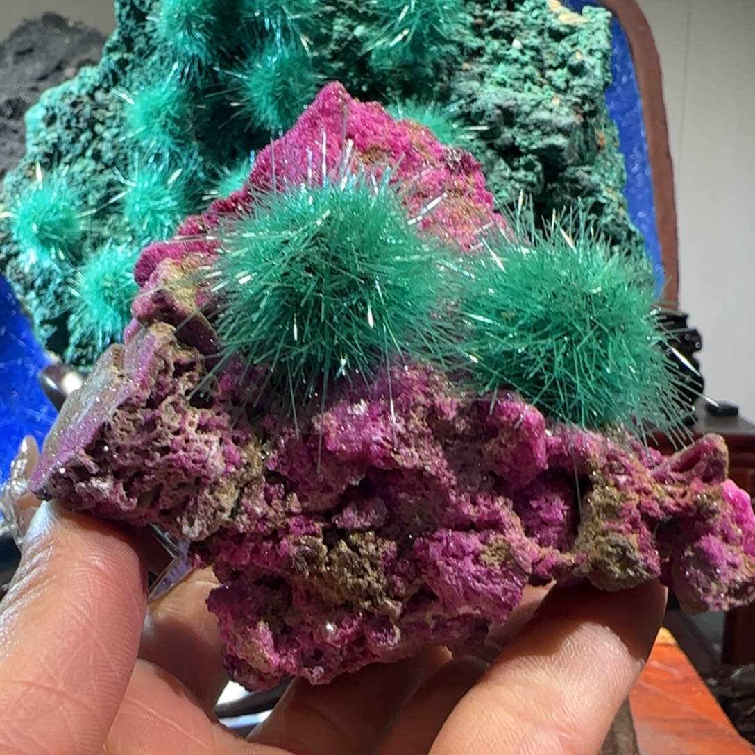 紫砂矿物晶体摆件红纲玉仅*