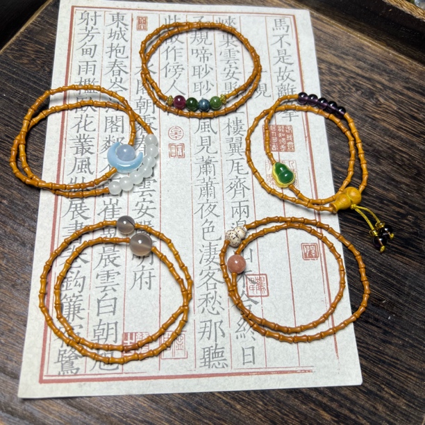 橄榄核竹节双圈单圈创意款节节高百搭单品