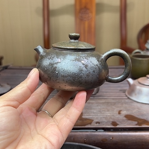 戬谷龙窑坭兴陶柴烧茶壶