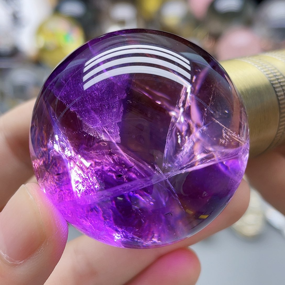 未镶嵌珠宝半成品水晶天然紫水晶43.8mm