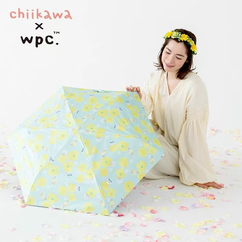 wpc联名！太好看了！隔热防晒拒水三折黑胶日式小清新雨伞太阳伞