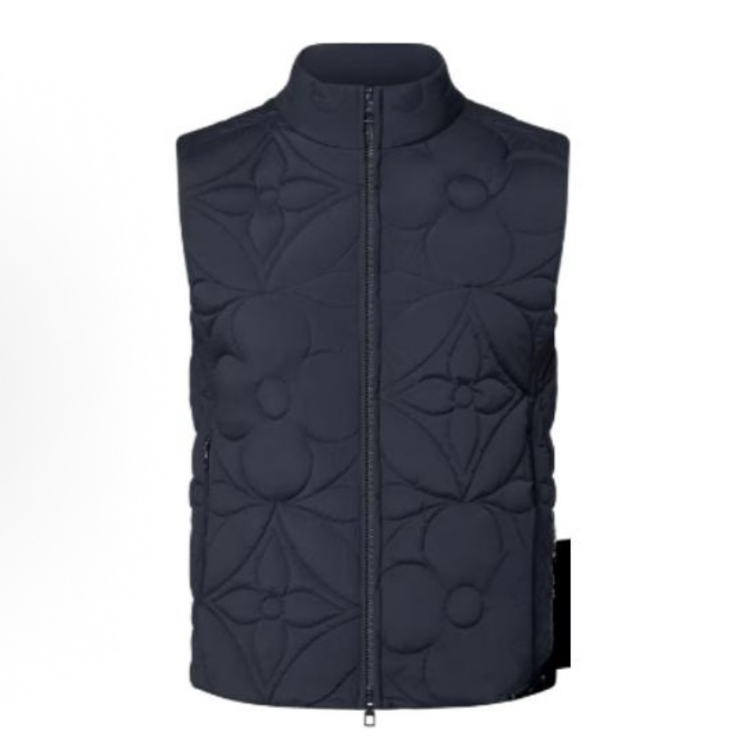 未使用 LouisVuitton/路易威登 蓝色浮雕老花满印马甲50码 md2194