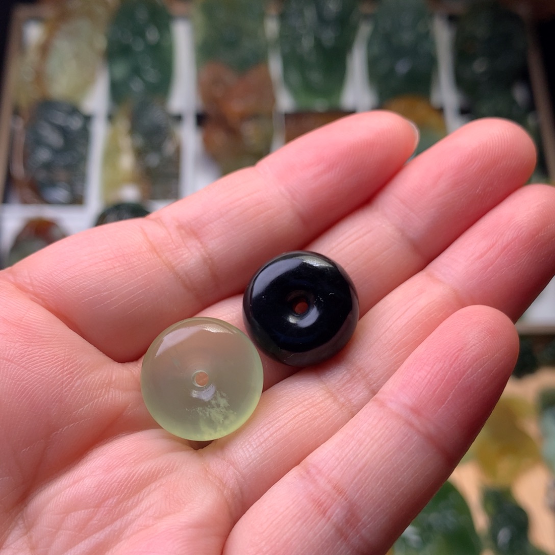 岫玉未镶嵌岫玉挂件平安扣2个