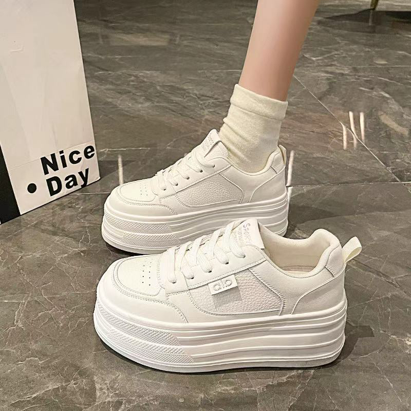 苏丽诺2026年春季新款松糕厚底小白鞋10023