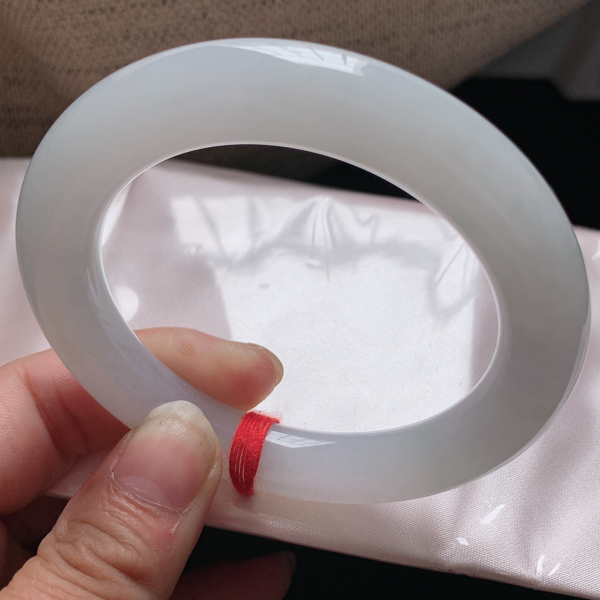 缅甸纯天然A货翡翠白月光胖圆54-55圈精美圆条