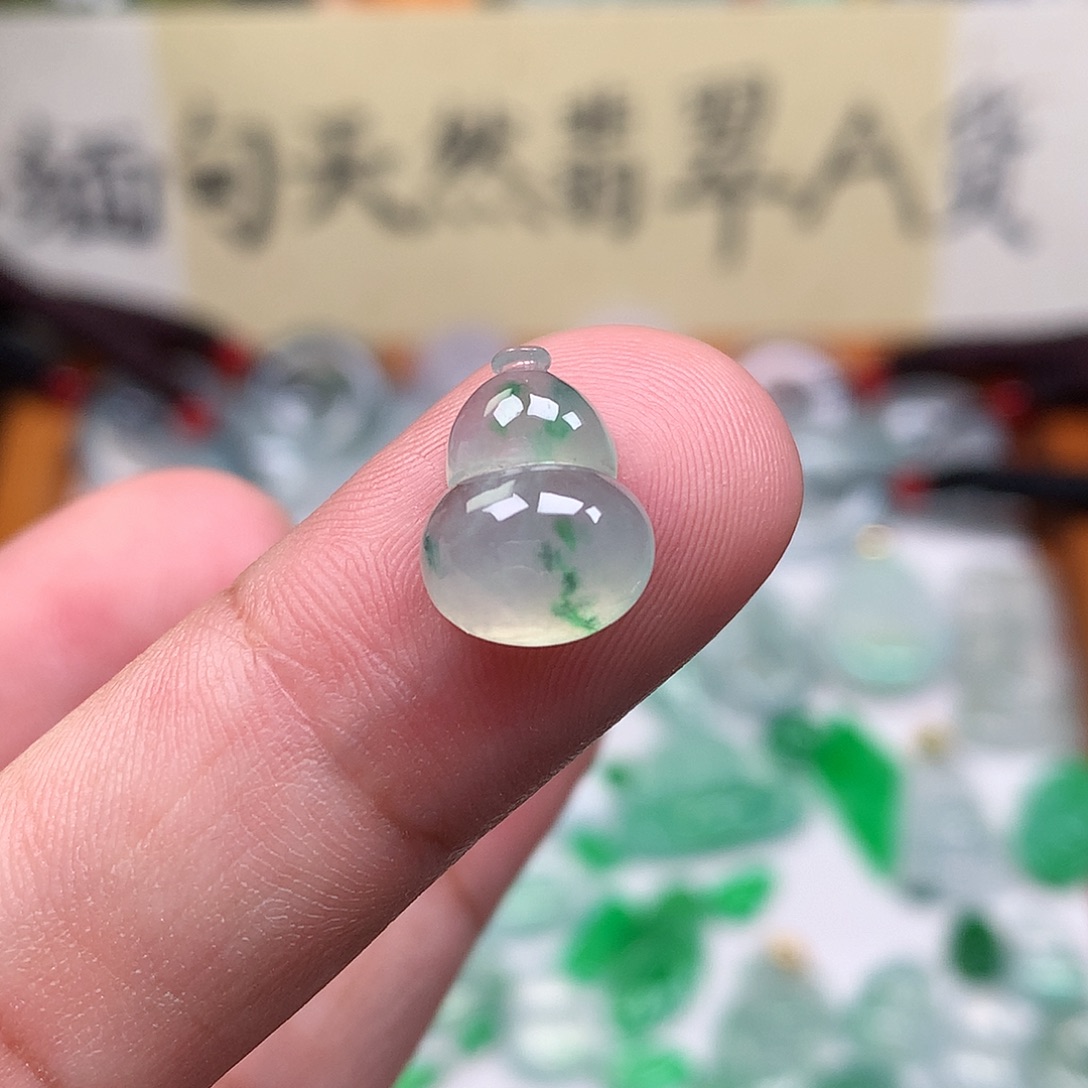 翡翠散珠缅甸天然A货翡翠冰种葫芦