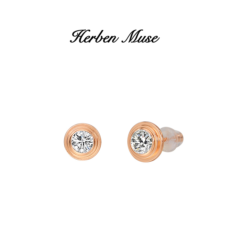 HERBEN MUSE 合金合成锆石耳饰 泡泡螺丝耳钉