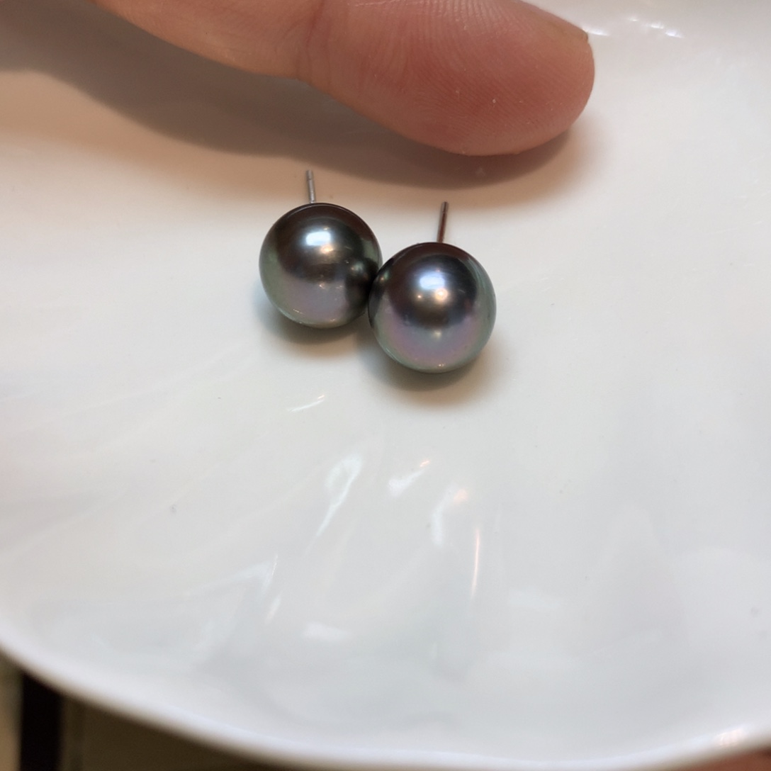 海水珍珠耳饰银S925镶嵌