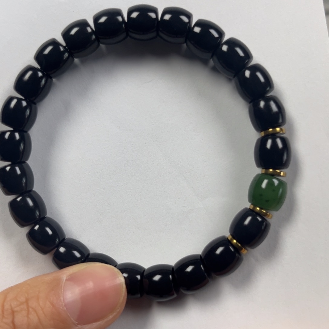 和田玉手链未镶嵌卡9直切