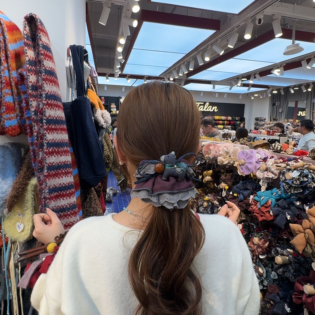 布艺非金属小马发圈