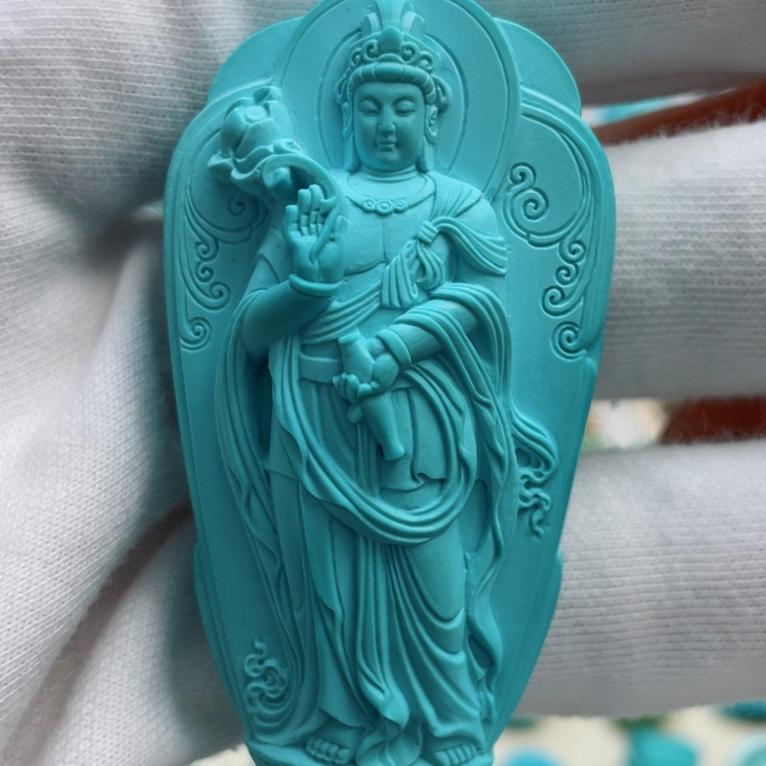 绿松石珠宝奇石银S925镶嵌