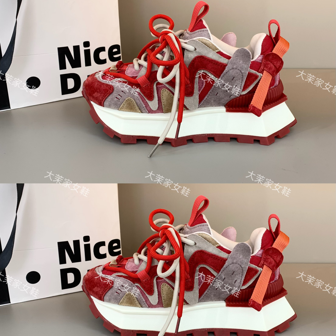 新款八角底休闲百搭时尚显小阿甘鞋老爹鞋（阔腿裤专用鞋子百搭款