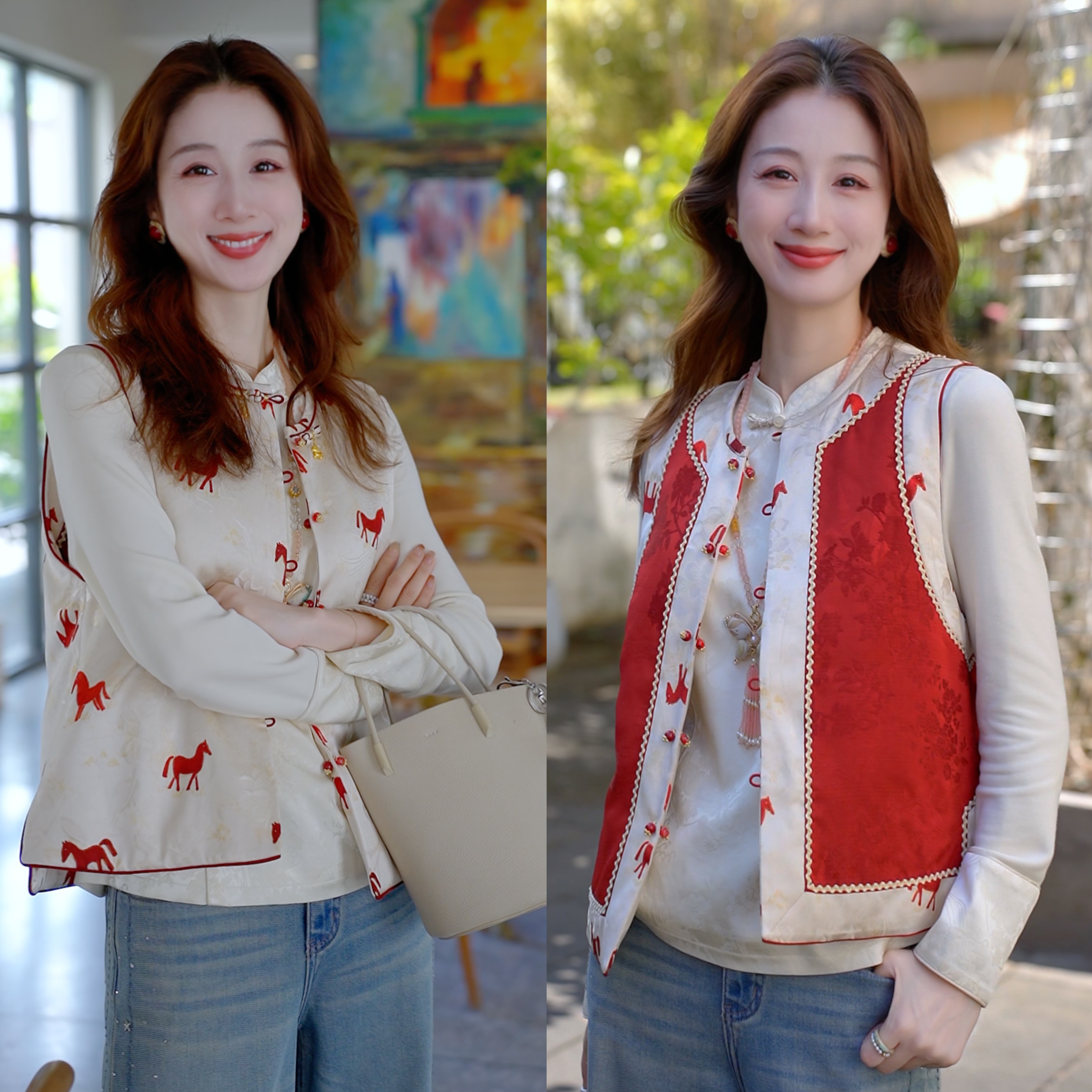 《七七定制》《小马奔腾》冬季新中式国风重工刺绣加棉马甲6920