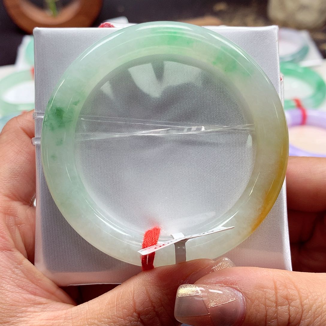 翡翠手镯未镶嵌54圆75号88