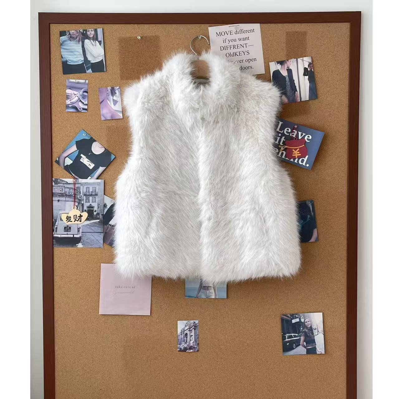 富家乖乖女  无袖毛毛外套马甲