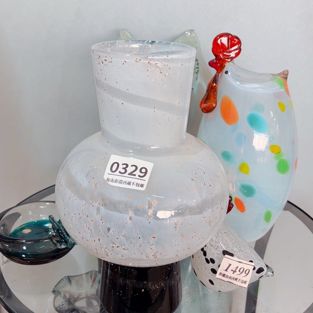 琉璃0329有手工痕迹 家悦美居花瓶摆件