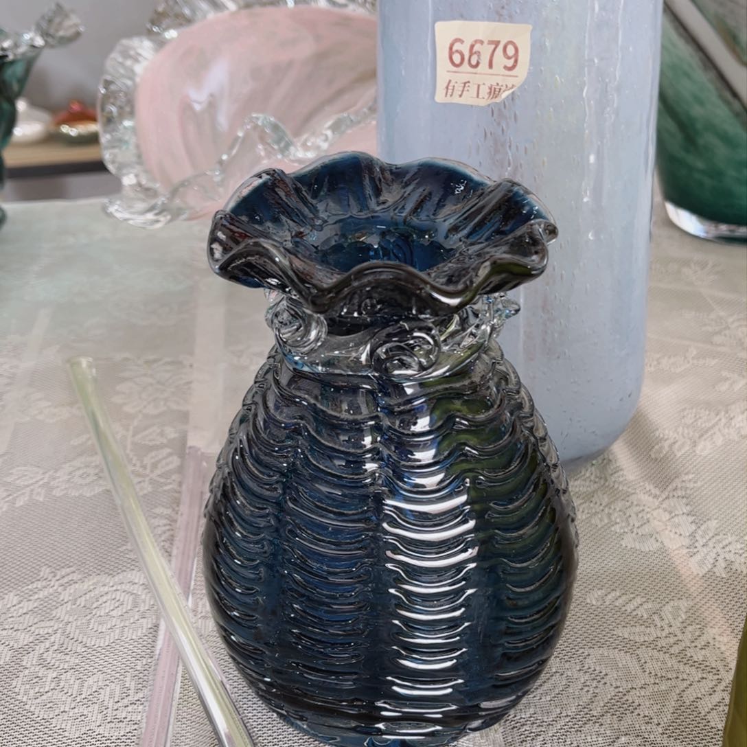 琉璃福袋花瓶高20左右 花瓶摆件