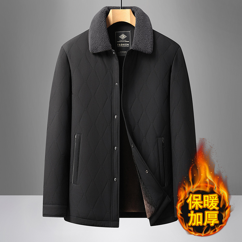 2025中老年50-70岁爸爸棉衣常规款加绒加厚宽松时尚外套