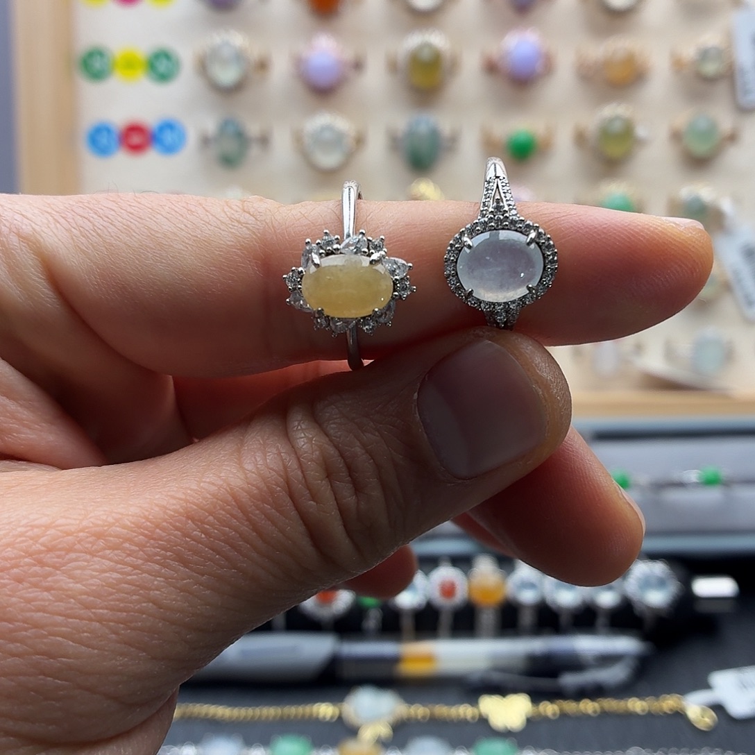 翡翠未镶嵌戒指天然缅甸A货翡翠，假一赔三