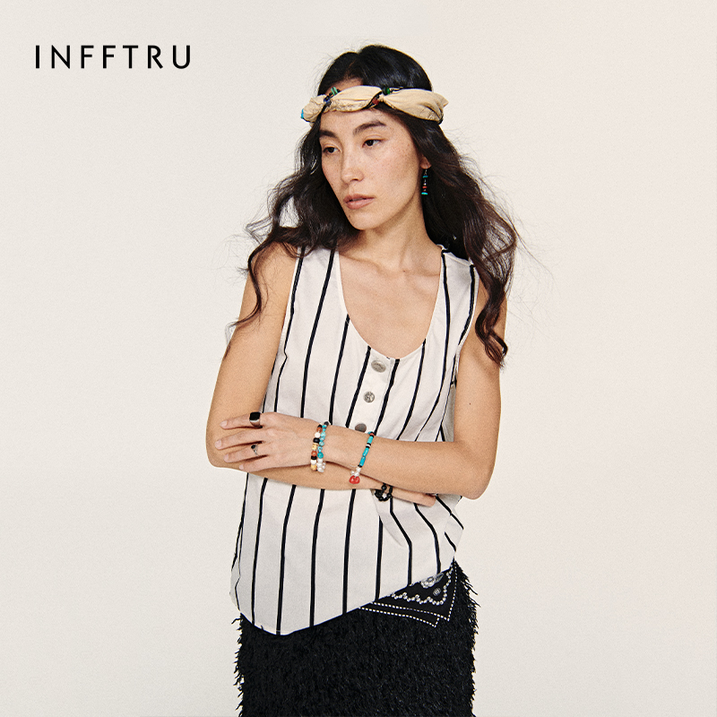 INFFTRU｜【海岸线U背心】经典高级宽松百搭无袖上衣女装