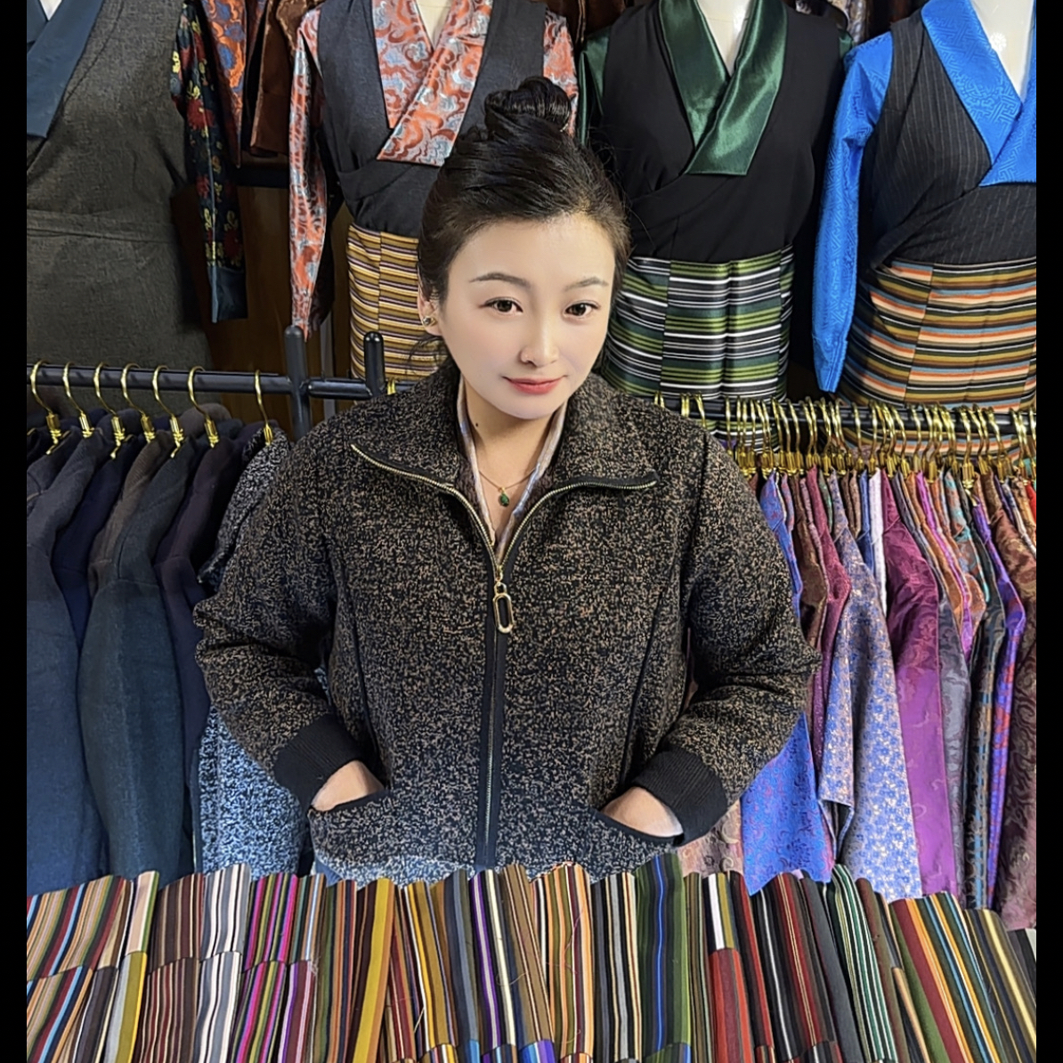 冬季新款加绒加厚拉链女外套