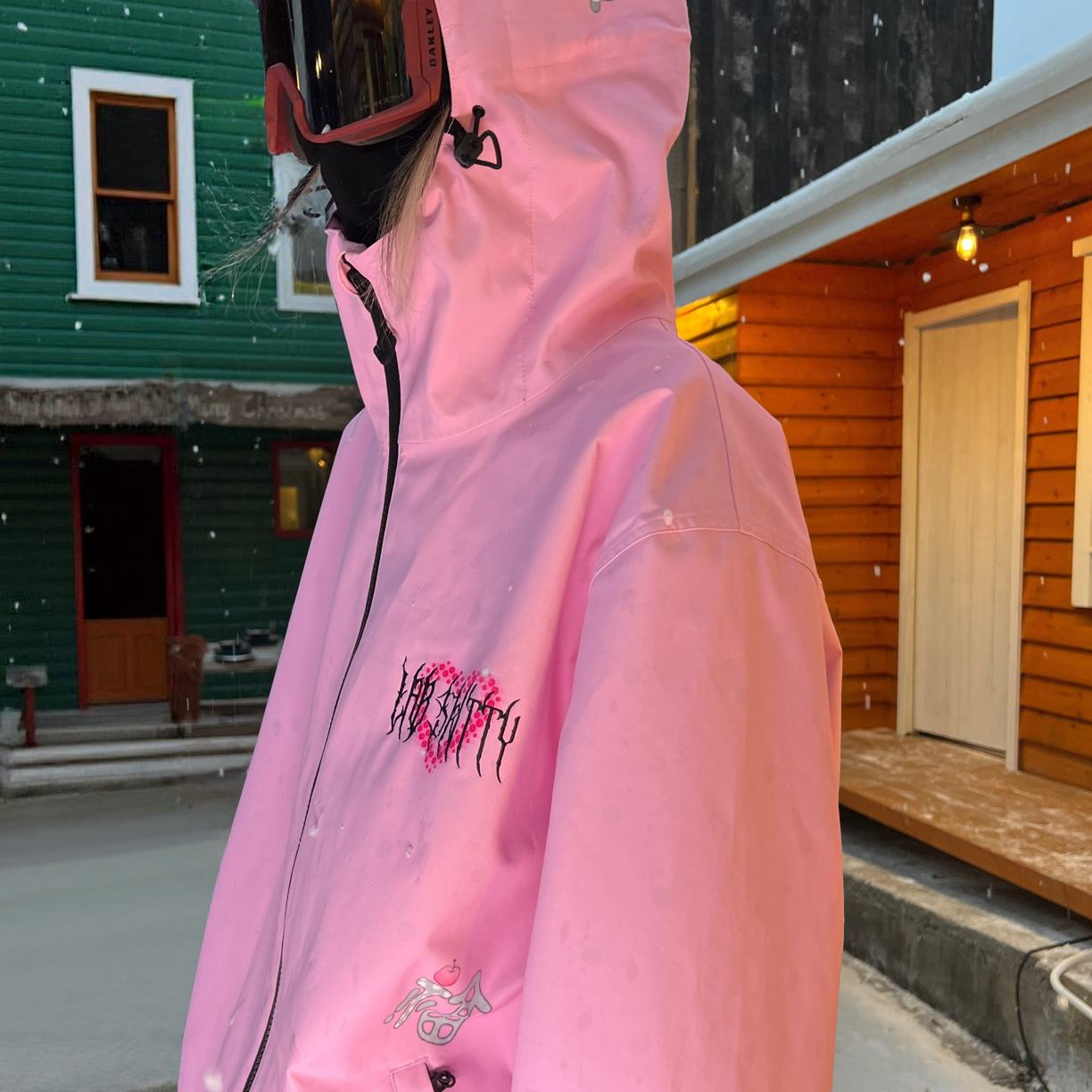 LABSKITTY 25/26 SKITTY FU POLKA 粉色音符小猫印花防水滑雪服