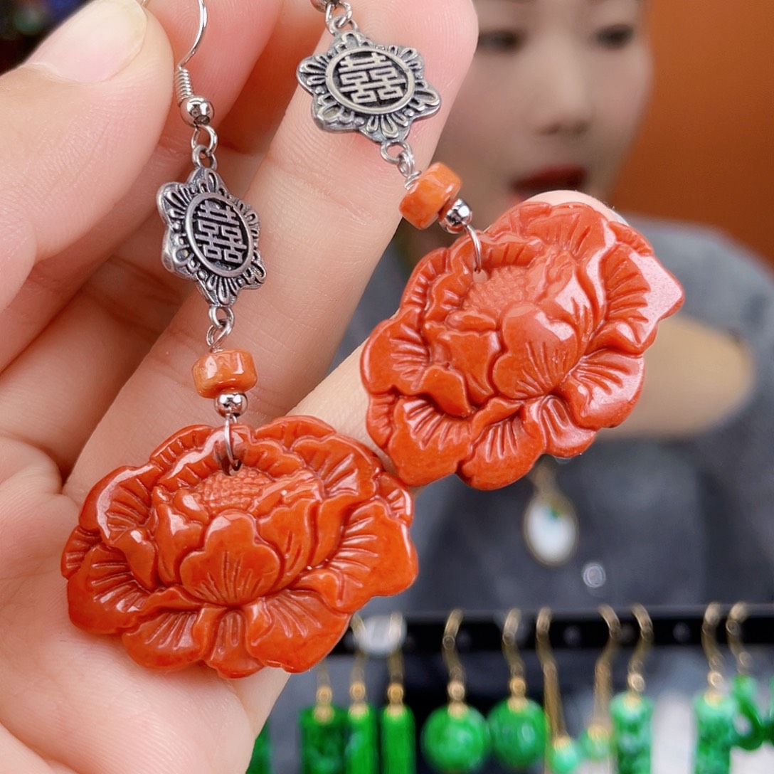 翡翠未镶嵌耳饰饰品